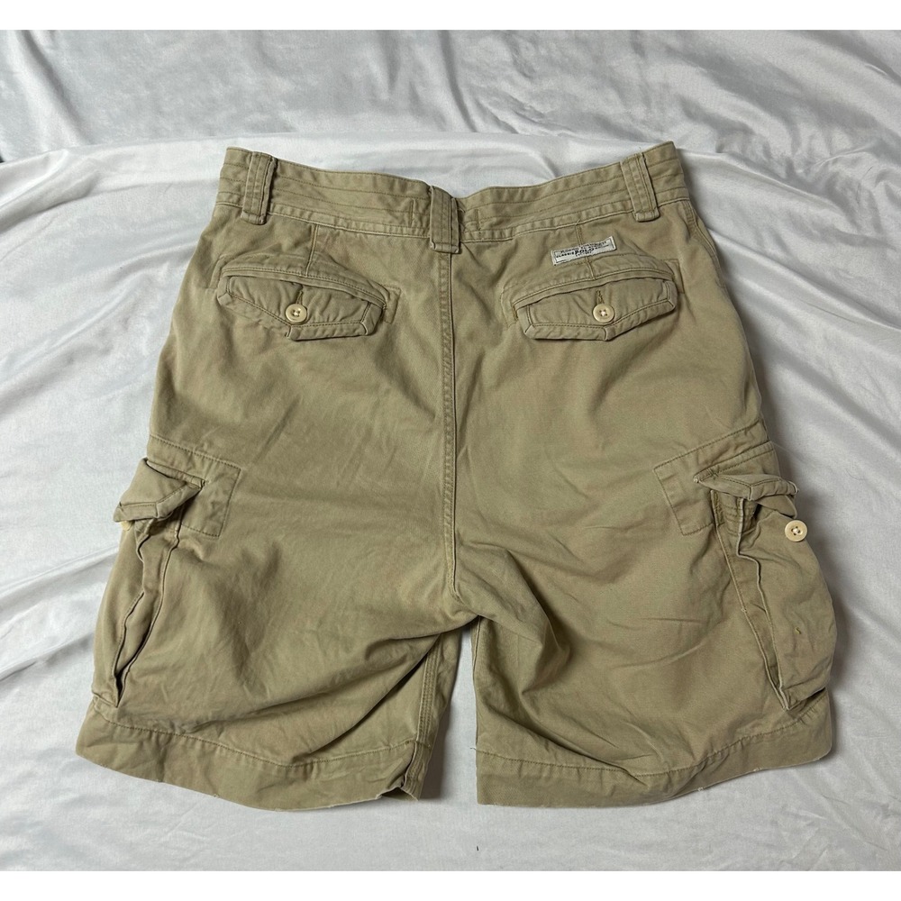 Polo Ralph Lauren Mens Gellar Fatigue Cargo Shorts Tan Khaki Cotton Chino 32 - Picture 7 of 15